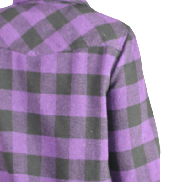 Tuckernuck Chandler Plaid Flannel Shirt Purple Aubergine Buffalo Western Medium - Picture 5 of 14